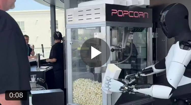 Посмотрите, как робот Tesla Optimus раздает попкорн: «скоро это станет нормой»