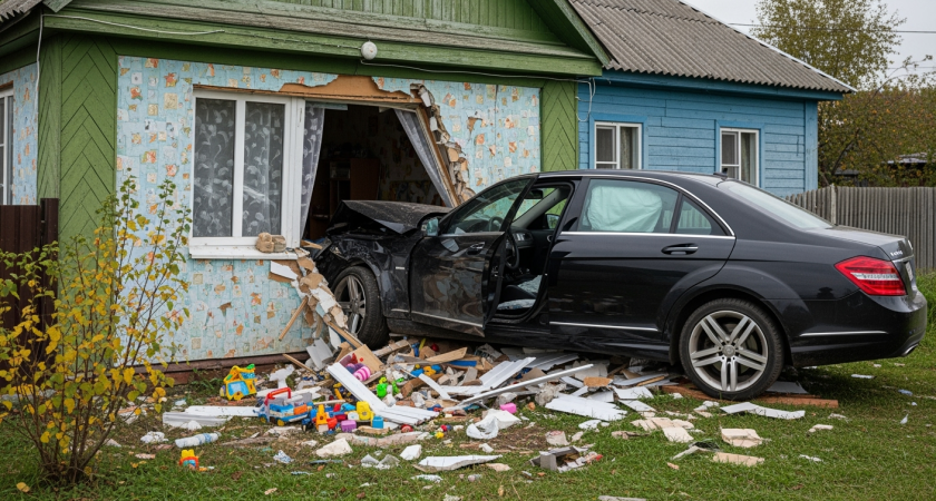 Дочь главаря кущевской банды Цапка на Mercedes протаранила дом: семья выплатила компенсацию